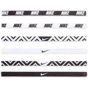 Nike Sport 5pc Black & White Elastic Headbands Active Fashion Zigzag Chevron New